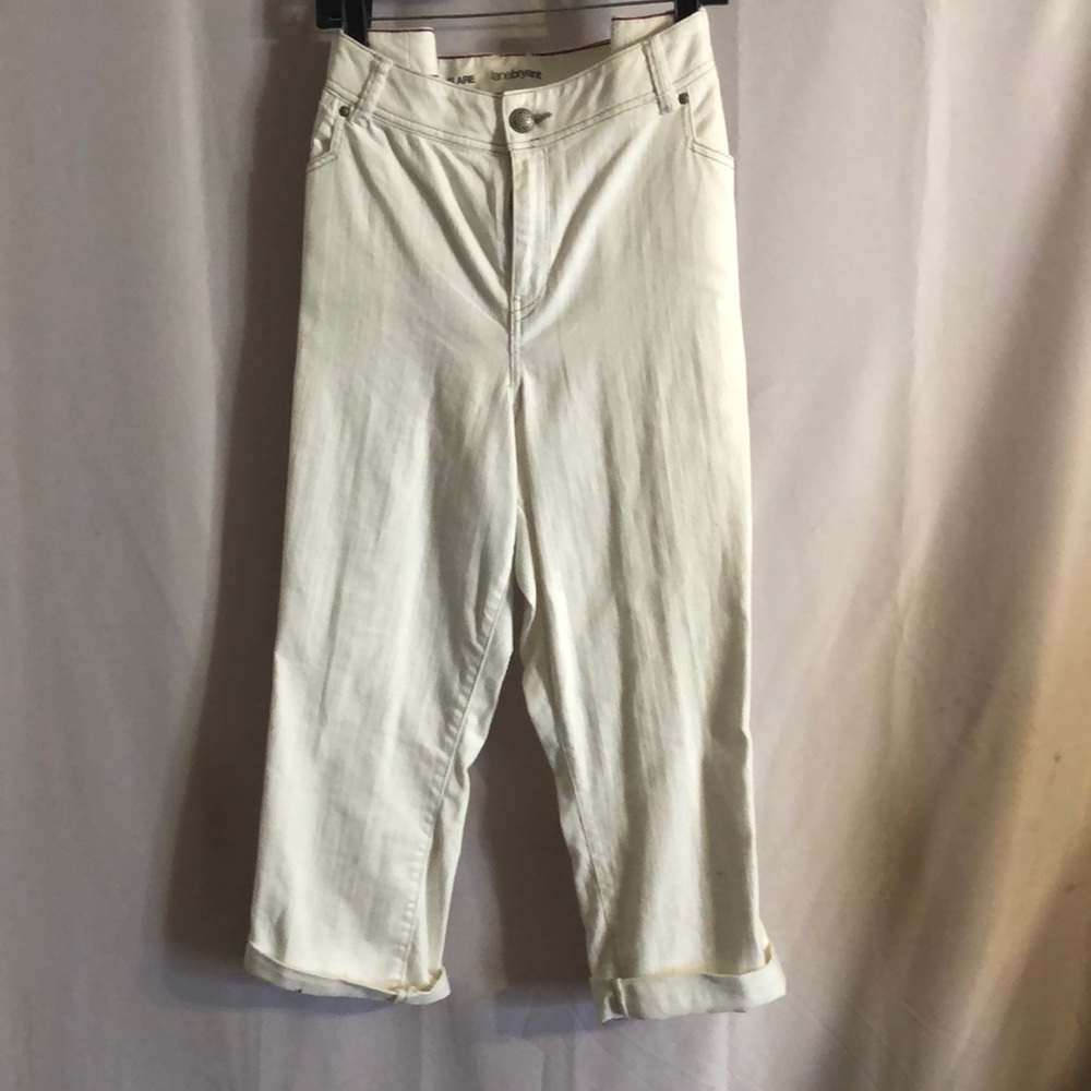 Lane Bryant white flare Capri jeans